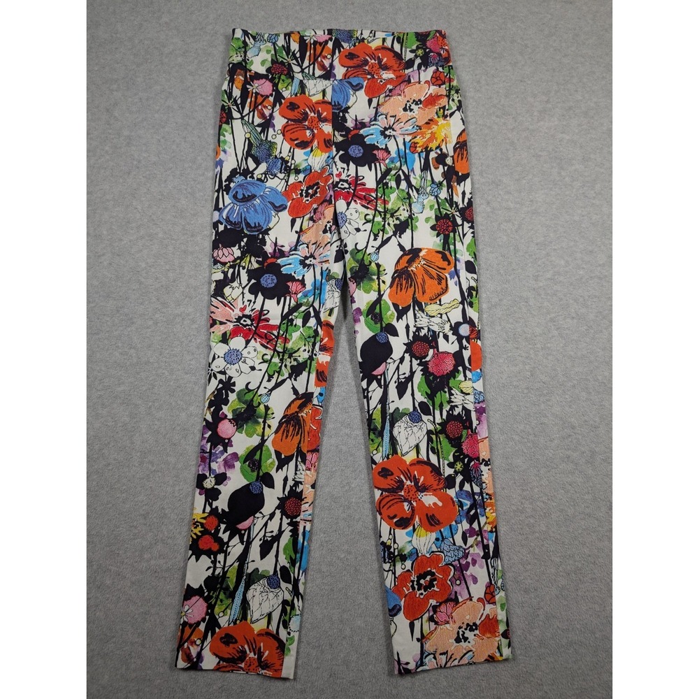 Joseph Ribkoff Women‎ Pants Size 8 Straight Slim Floral Watercolor Ankle